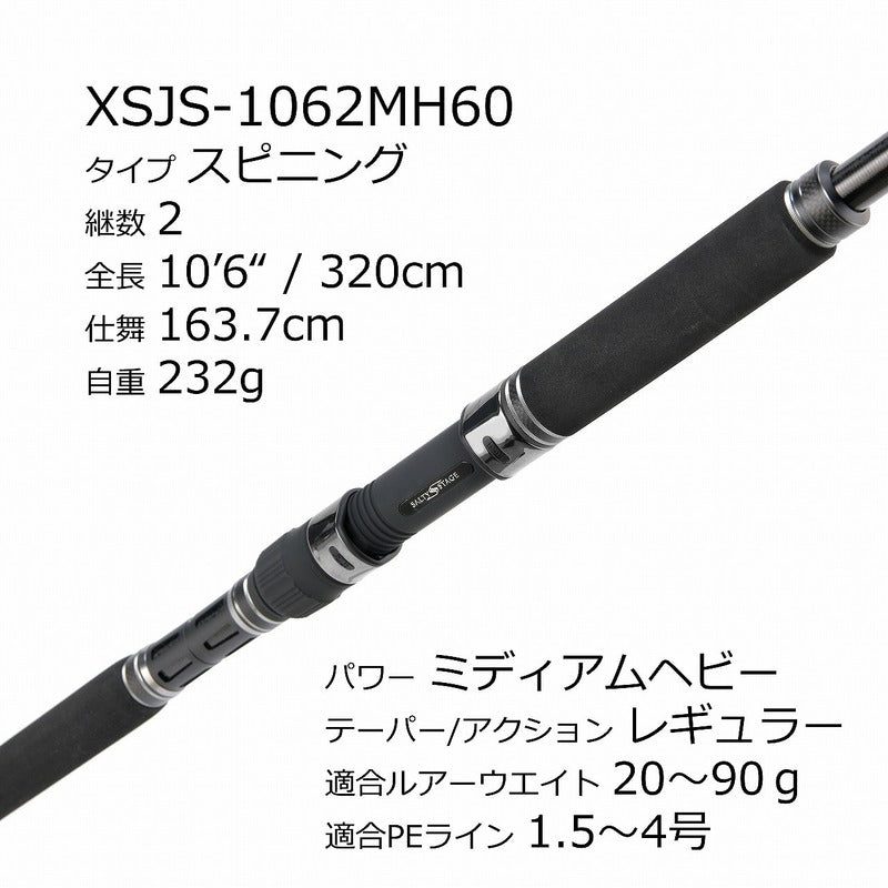 Pure Fishing Japan ShoreJigging Rod Salty Stage PT ShoreJig XSJS-1062MH60 (Spinning 2 Piece)
