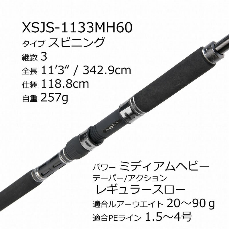 Pure Fishing Japan Shorejigging Rod Salty Stage PT ShoreJig XSJS-1133MH60 (Spinning 3 Piece)