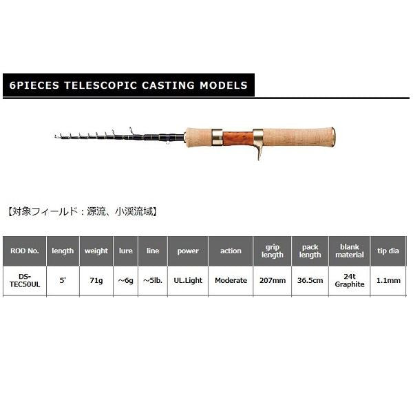 Smith Trout Rod Troutin Spin Dagger Stream DS-TEC50UL (Telescope 6 Piece)