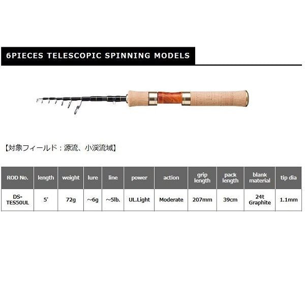 Smith Trout Rod Dagger Stream DS-TES50UL (Spinning 6 Piece Telescopic)