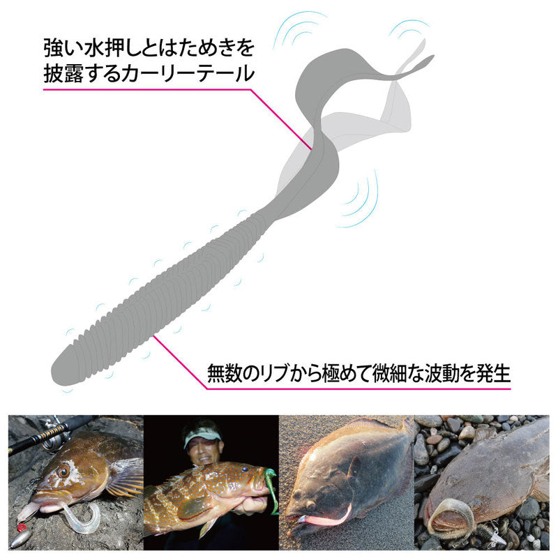 Megabass Kemuri Curly 2.5inch Lime Chart/Gold Flake