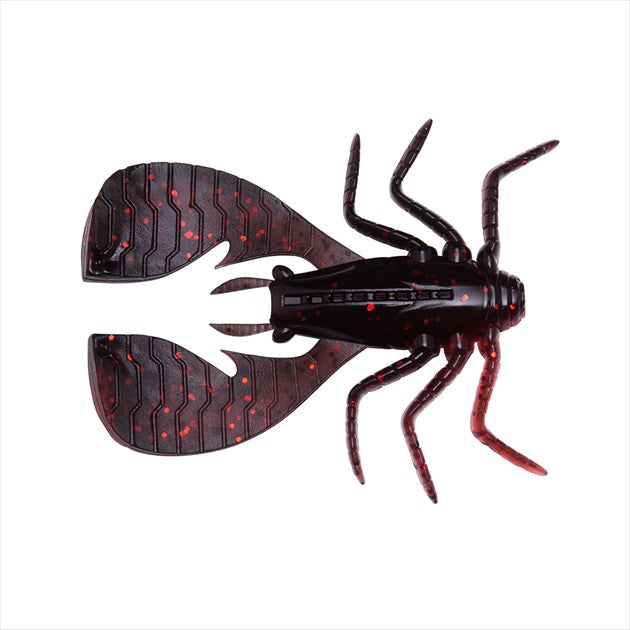 Megabass Worm Fuwabug 2.5inch Black Back Clear Red