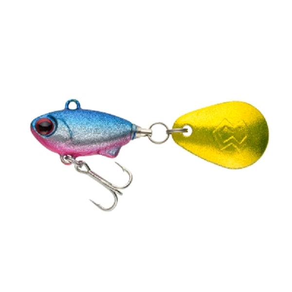 custom handmade japanese fishing lures Madness Japan Seabass Lure Bakuree Spin 8 #03 Silver Powder Blue Pink