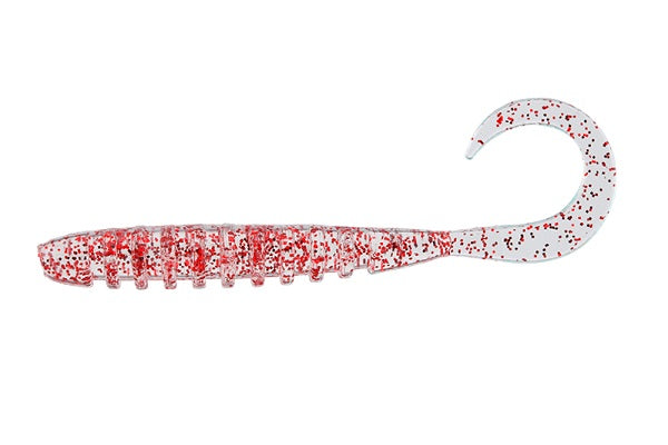 Jackall Worm Tide Curly 2.0inch Clear Red Flake