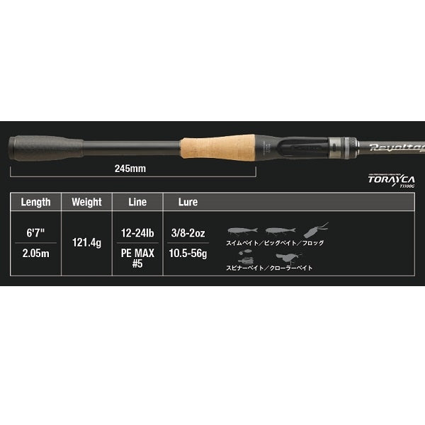 Jackall Bass Rod Revoltage RVII-C67MH+ (Baitcasting 2 Piece)