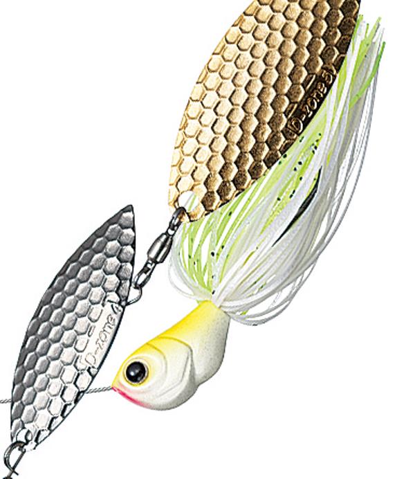 Evergreen Spinnerbait MoDO D Zone 3/8 Oz - Doppio Indiana #04 Super Bianco - Bass Killer