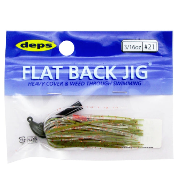 Deps Rubber Jig Flat Back Jig 3/16oz #21 Weed shrimp