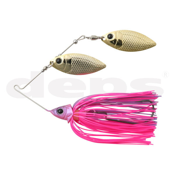 bubble gum colored fishing lure Deps Glide Head Spinnerbait 3/8oz #24 Bubble Gum Pro Blue