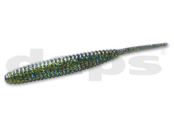 Deps Worm Death Adder 5inch #24 Smoke Pepper/Blue & Gold Flake