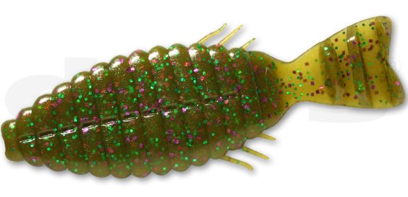 Deps Worm Bull Flat 3.8inch #115 Green Pumpkin/Purple&Green Flake