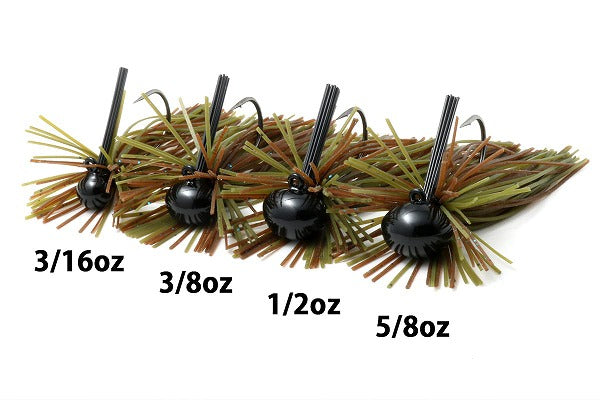 Deps Rubber Jig Cling Head Jig 3/16oz #61 Junebug/Black