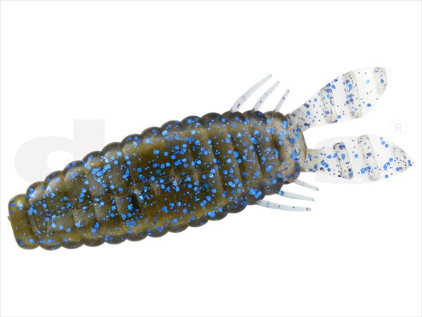 Deps Worm Bull Slide 3.4inch #123 Green Pumpkin/Blue Flake, Smoke/Blue Flake