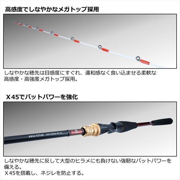 Daiwa Light Game Rod Analyster Light Hirame MH-245 (Baitcasting 2 Piece)
