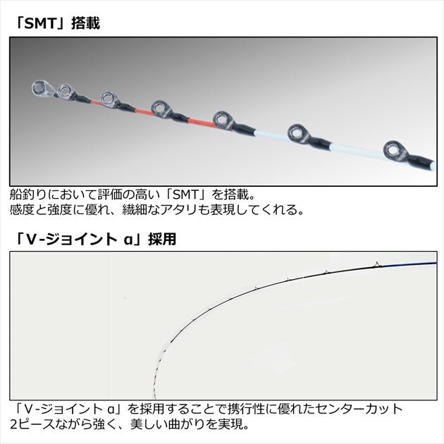 Daiwa Boat Rod Kyokuei Light Hirame M-220/ Q (Baitcasting 2 Piece)