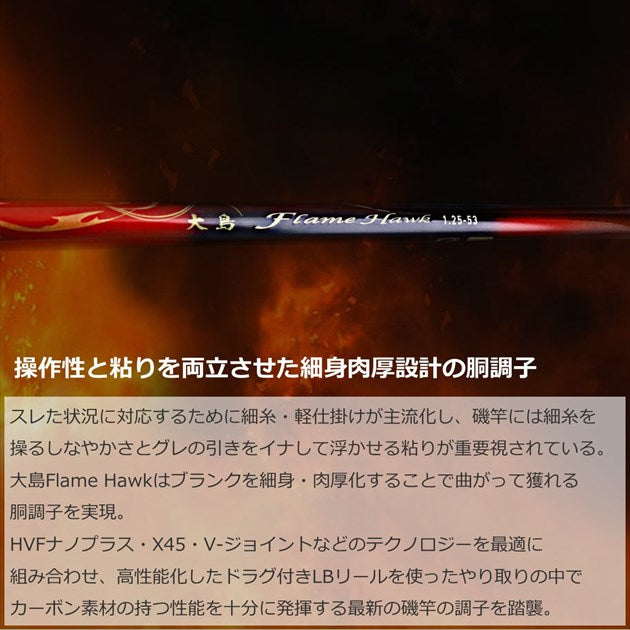 Daiwa Iso Rod Oshima Flame Hawk #1.5-50 (Spinning 5 Piece)