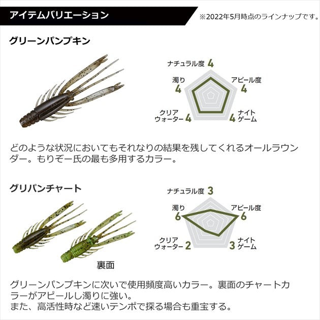 Daiwa Worm Silver Wolf Urban Shrimp 2.8inch Watermelon Pepper