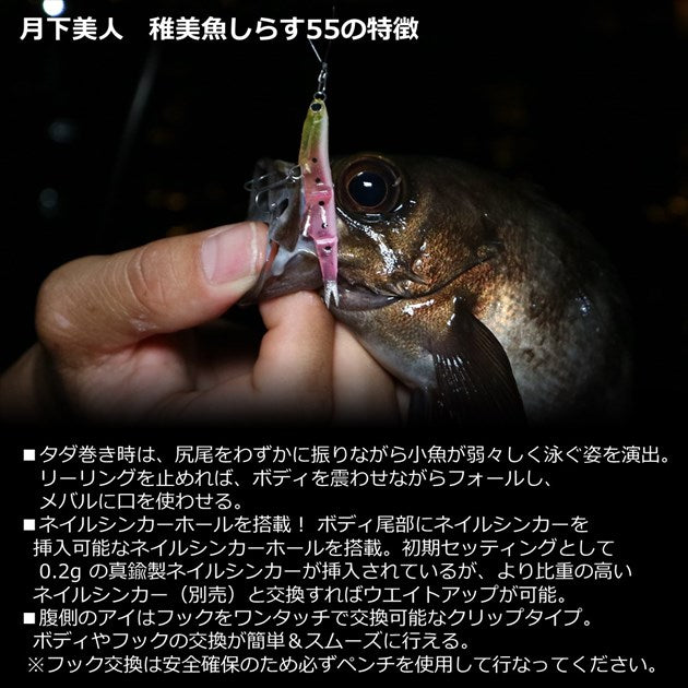 Daiwa Saltwater Plug Gekkabijin Chibiuo Shirasu 55mm Kirameki Pink