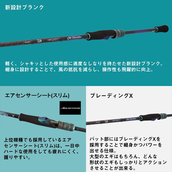 Daiwa Eging Rod Emeraldas X 79L-S/J (Spinning 2 piece)