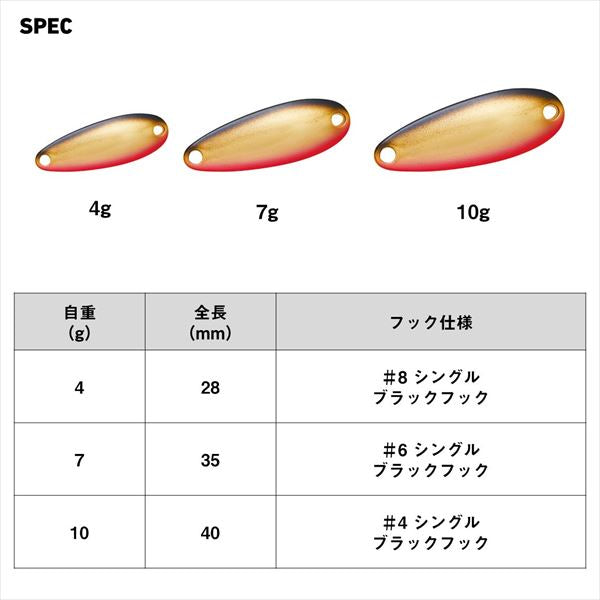 Daiwa Spoon Crusader Gekiatsu 4 Abalone Red Gold