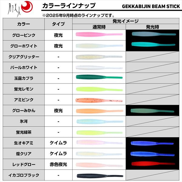 Daiwa Worm Gekkabijin Beam Stick 2.2inch Dot UV Red