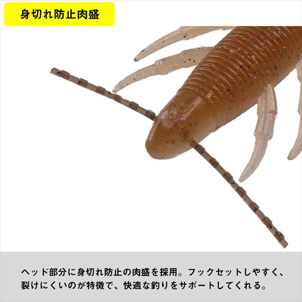 Daiwa Worm Steez Bramo 2.4inch Striped shrimp Green flake