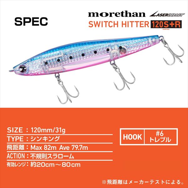 Daiwa Seabass Lure Morethan Switch Hitter Laser Impact 120S+R-LI LI Sardine