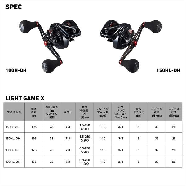 Daiwa Light Game X 150HL-DH (Left handed)