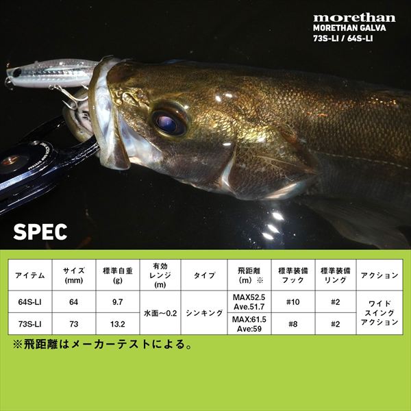 Daiwa Seabass Lure Morethan Galva Laser Impact 64S-LI LI Happy Lemon