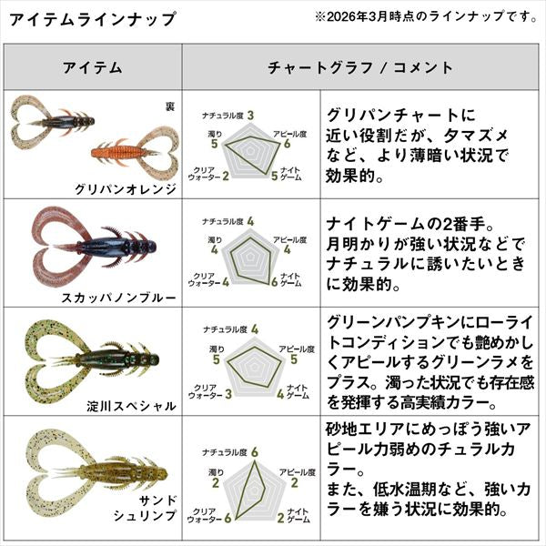 Daiwa Worm Silver Wolf Urban Crawler 2.5inch Lemongrass UV