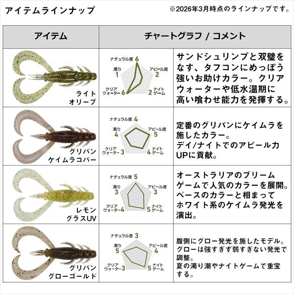 Daiwa Worm Silver Wolf Urban Crawler 2.5inch Green Pumpkin UV Copper