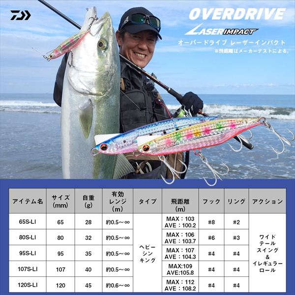 Daiwa Seabass Lure Over Drive 107S-LI LI Chart Marble