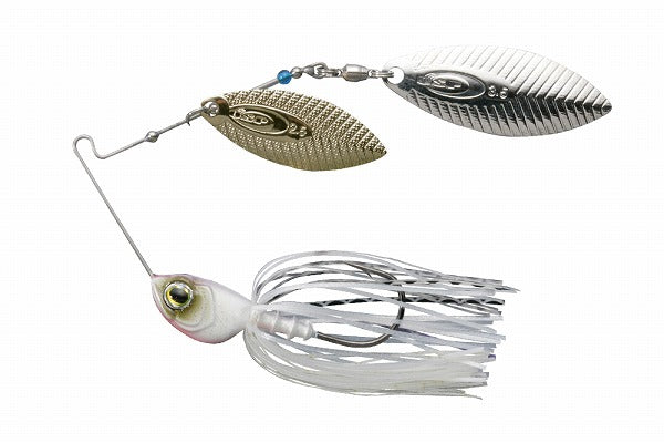 O.S.P Spinnerbait High Pitcher 3/8oz Double Willow S06 Vivid Pearl White