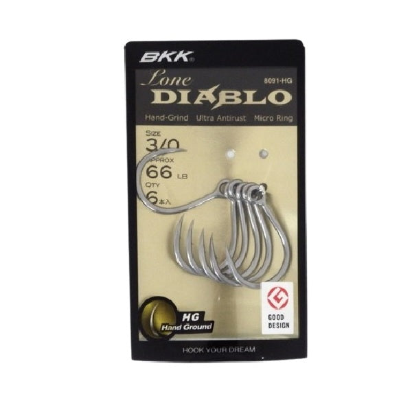 electrical fish hook BKK Fishing Hooks Lone Diablo 8091 #3/0