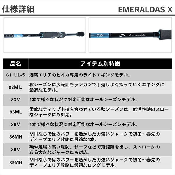 Daiwa Emeraldas X 86ML (Spinning 2 Piece)