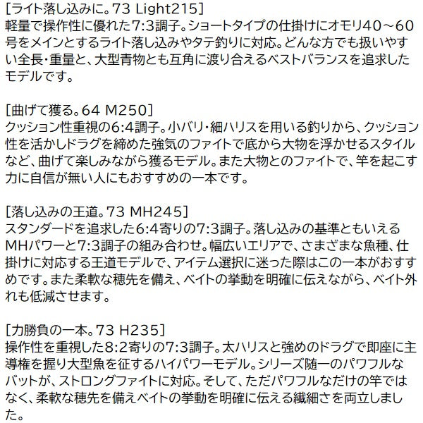 Shimano Boat Rod 24 Realancer Otoshikomi 73 Light 215 (2 piece for electric reel)