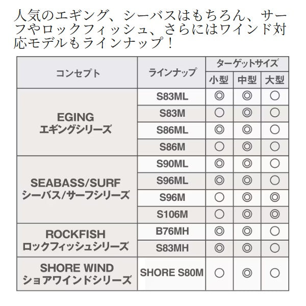 Shimano Eging Rod 25 Salty Advance Eging S83M (Spinning 2 piece)