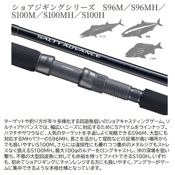 Shimano 25 Salty Advance Shore Jigging S96M (Spinning 2 piece)