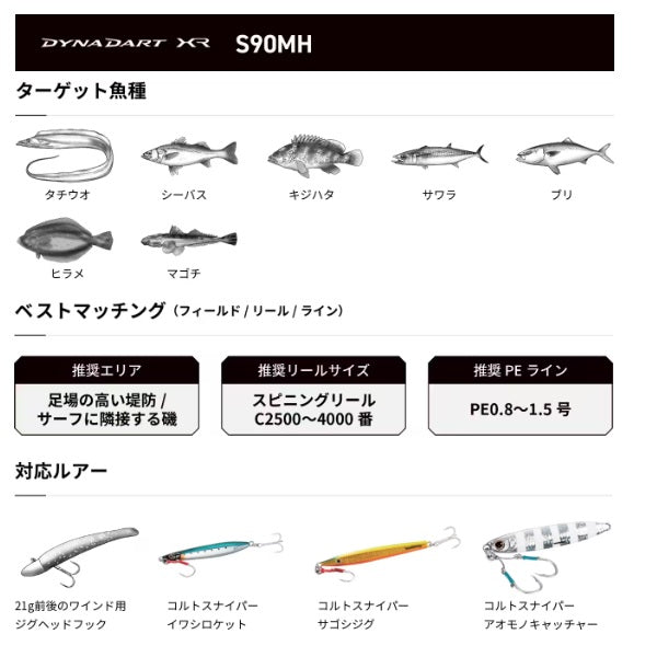 Shimano 23 Dyna Dart XR S90MH (Spinning 2 Pieces)