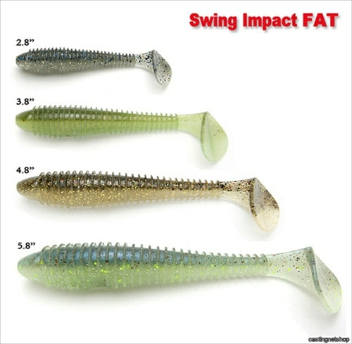 Keitech Worm Swing Impact Fat 2.8inch #101 Green Pumpkin Pepper