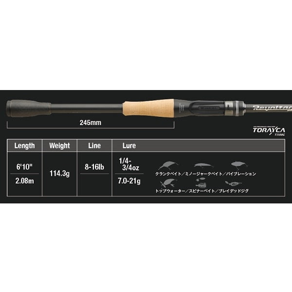 Jackall Bass Rod Revoltage RVII-C610M (Baitcasting 2 Piece) (2023 model)
