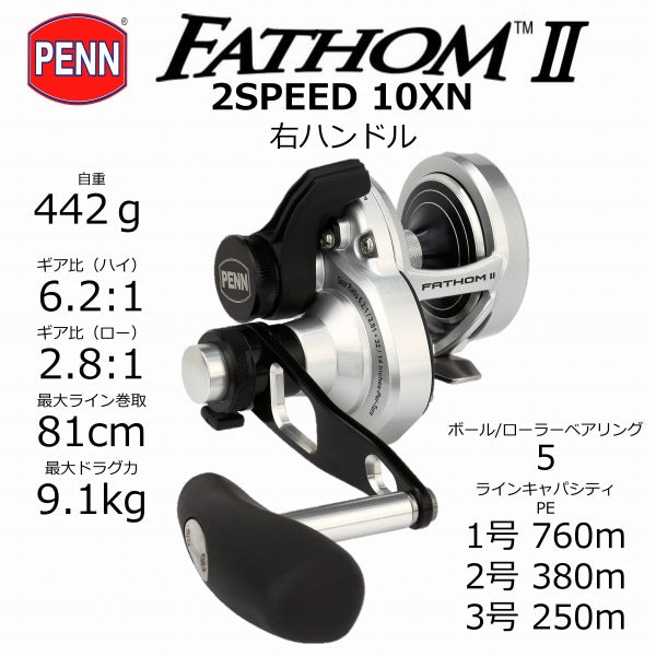 PENN Fathom II 2speed FTHII 10XNLD2 (Right Handle)