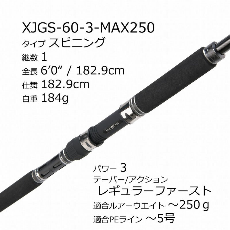 Abu Garcia Offshore Rod Salty Stage PT Jigging XJGS-60-3-Max 250 (Spinning 1 Piece)