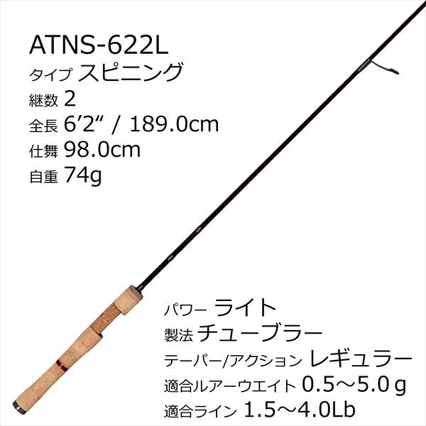 Abu Garcia Trout Rod AION AINS-622L (Spinning 2 Piece)