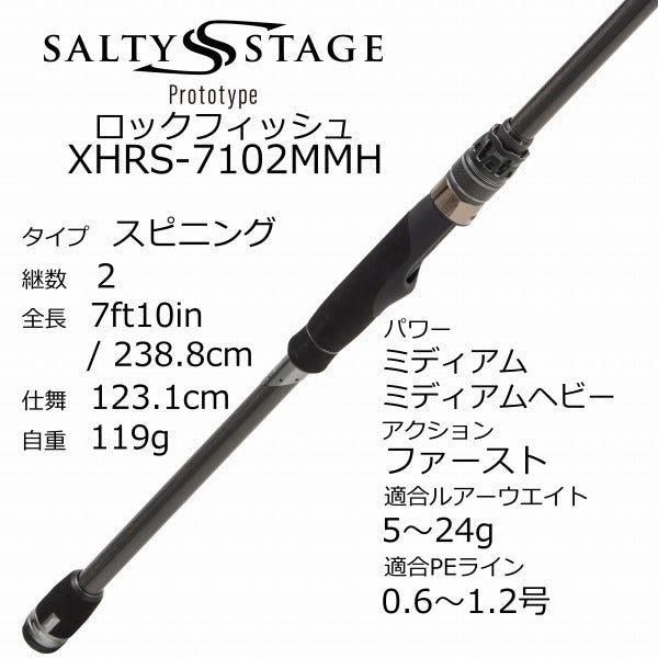 Abu Garcia Rockfish Rod Salty Stage prototype Rockfish XHRS-7102MMH (Spinning 2 Piece)