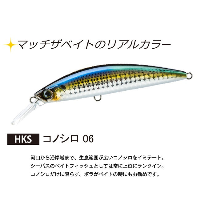 Duel Seabass Lure Hardcore Heavy Minnow (S) 70mm Konoshiro