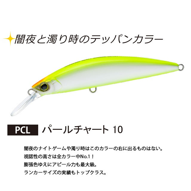 Duel Seabass Lure Hardcore Heavy Minnow (S) 70mm Pearl Chart