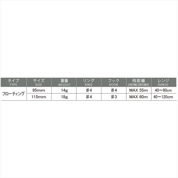 Duel Seabass Lure Hardcore Mid Diver (F) 95mm Chart Candy