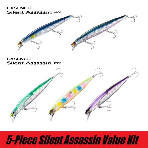 Shimano Exsence Silent Assassin 120F & 140F / 5-Piece Value Kit