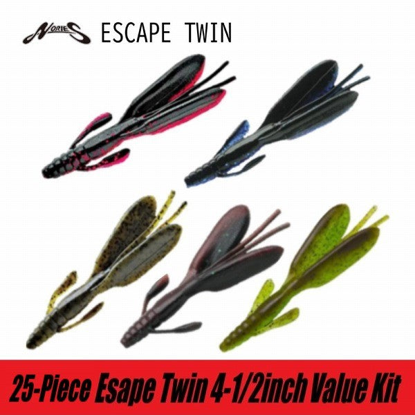 Nories Worm Escape Twin 4-1/2inch / 25-Piece Value Kit