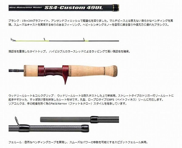 Smith Trout Rod Be Sticky Trout HM model SS4-Custom 47UL (Baitcasting 4 Piece)